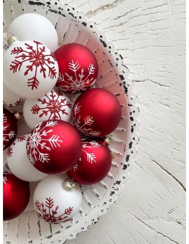 Bolas de Navidad Rojas/Blancas